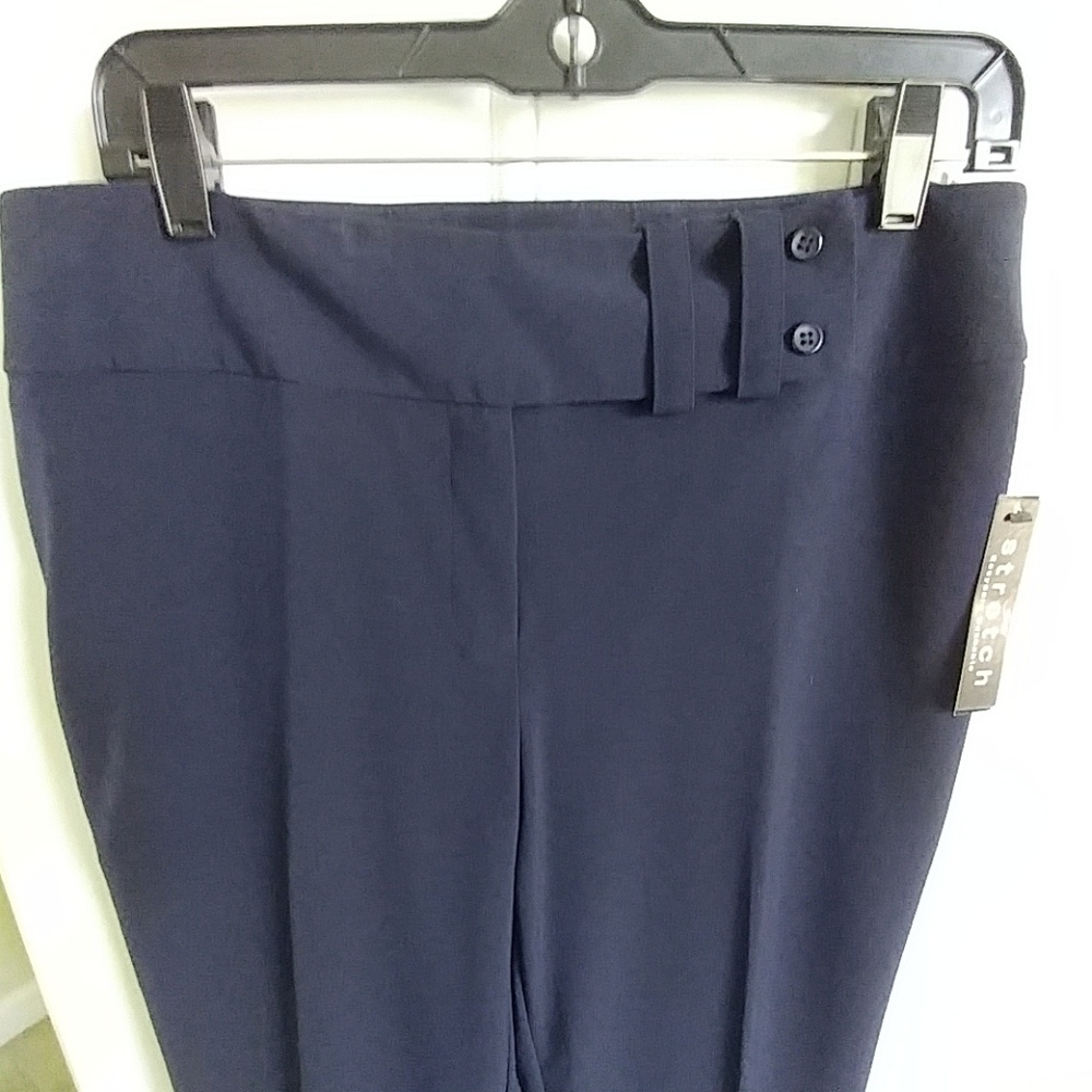 Pantology Navy straight leg pant stretch 10 career